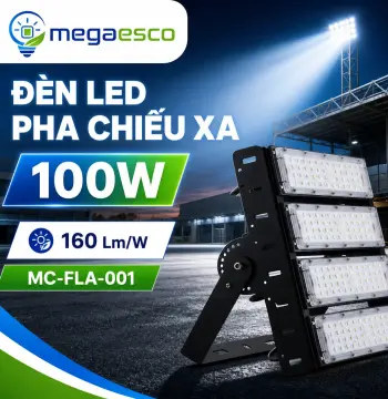 Đèn LED Pha Chiếu Xa MC-FLA-001 100W – Độ Sáng Tương Đương 200W, Hiệu Suất Cao 160Lm/W