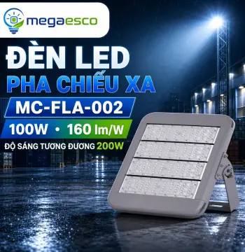 Đèn LED Pha Chiếu Xa MC-FLA-002 100W – Độ Sáng Tương Đương 200W, Hiệu Suất 160Lm/W