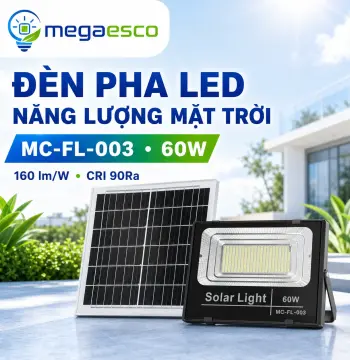 Đèn pha LED Mega Esco MC-FL-003 60W năng lượng mặt trời